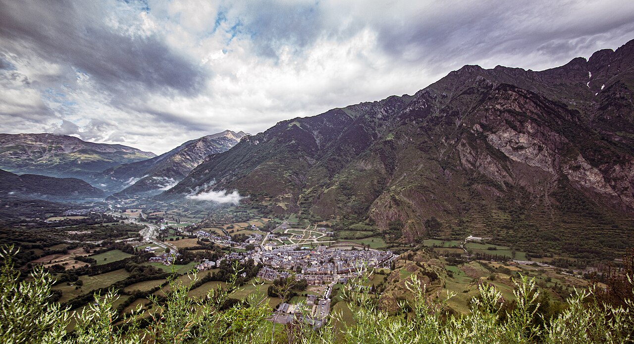 Benasque valley and mountain landscape in the Spanish Pyrenees