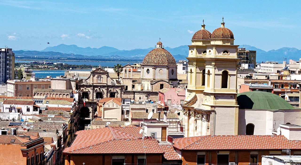 Cagliari skyline and Sardinian waterfront panorama