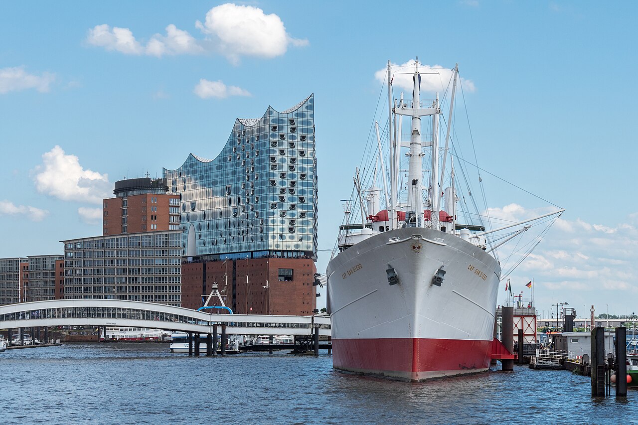 Hamburg waterfront panorama and city skyline