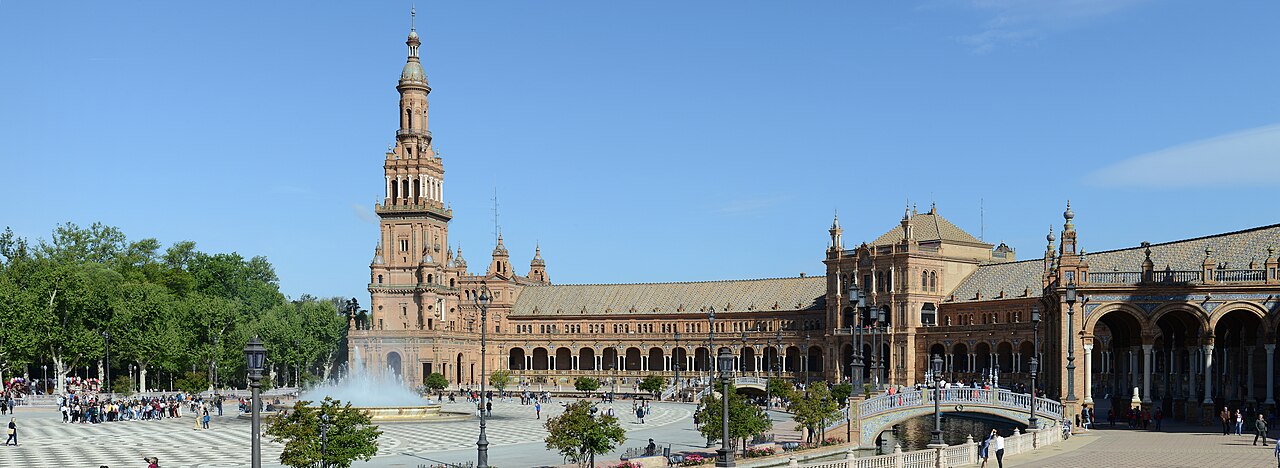 Seville skyline with cathedral and warm-weather southern cityscape