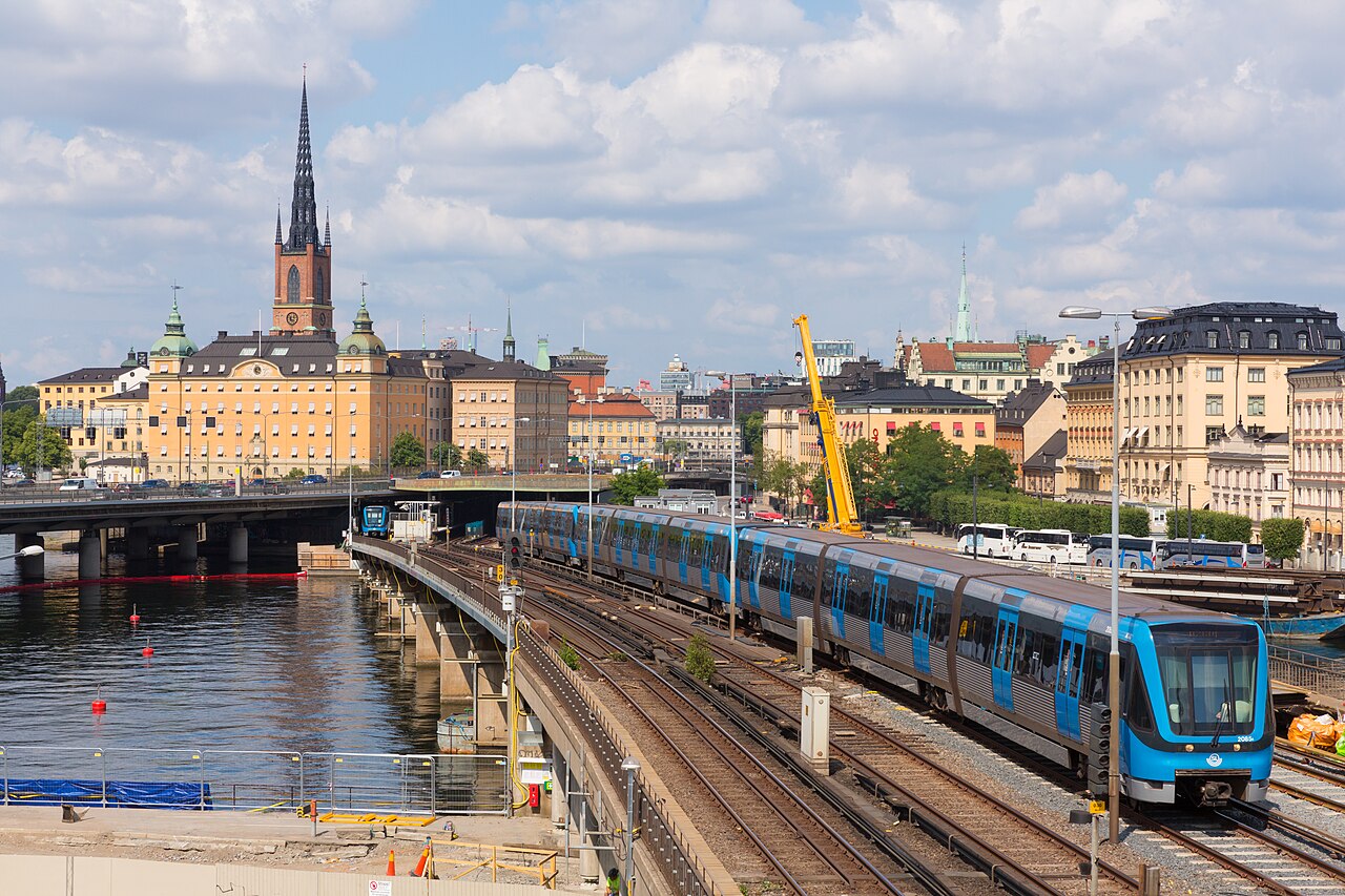 Stockholm old town and waterfront cityscape
