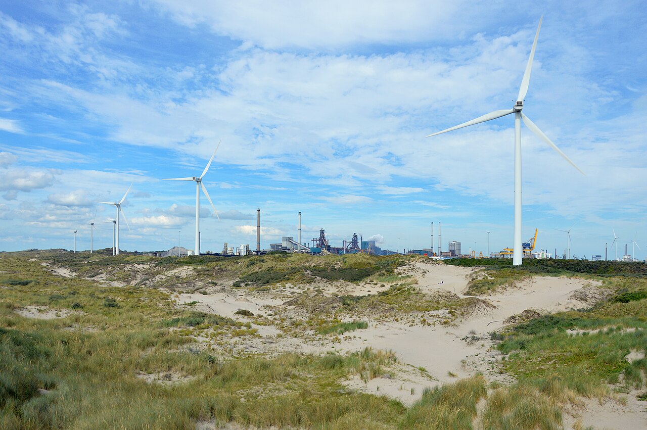 North Sea beach and dunes at Wijk aan Zee in the Netherlands