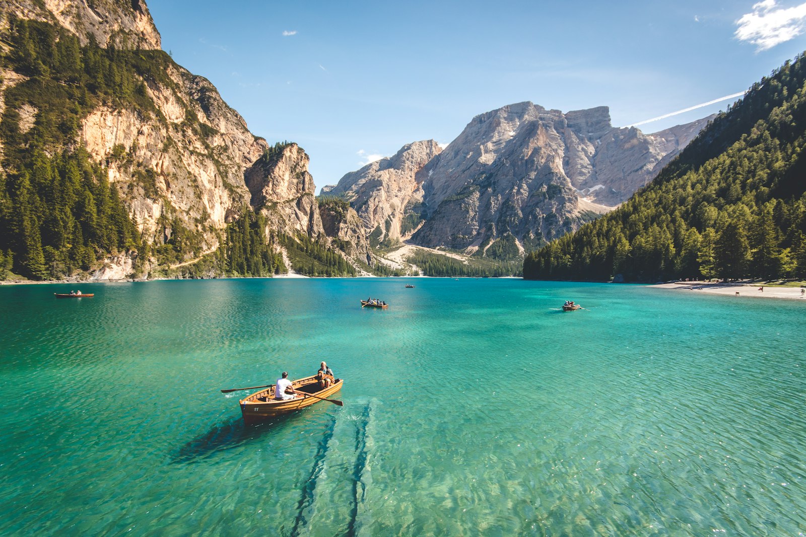 Beautiful travel destination landscape with water and sky